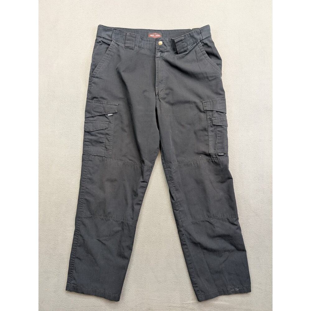 TRU-SPEC Cargo Pants Mens 38X32 Black Pockets Stretch Tactical Ripstop Gorpcore